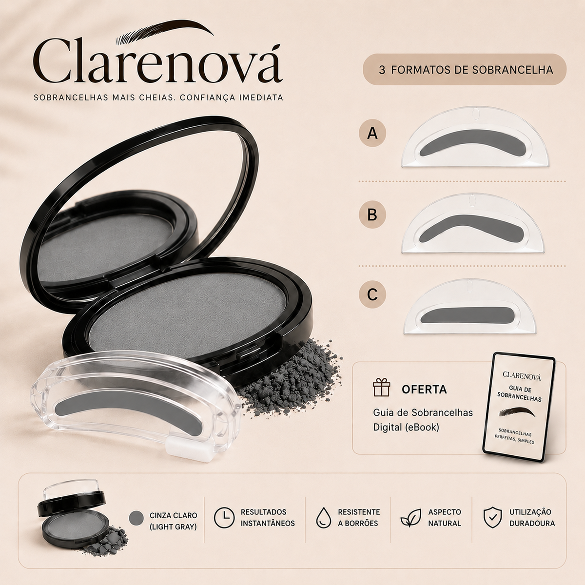 "CLARENOVA - Sobrancelhas Perfeitas em 5 Segundos"
